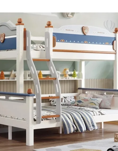 Children Furniture Sets Kids Bed Bedroom Furniture Wooden Children Furniture Bunk Bed with Slide Kids Loft Bed with Storage