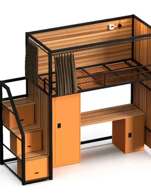 Dormitory Metal Student Dormitory Bunk Bed With Desk And Wardrobe Bedroom Furniture Sets Bunk Bed For Hotel And Hostel