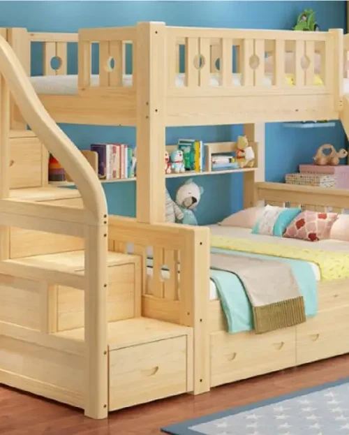 All Solid Wood Adult Children Bunk Bed High and Low Bed