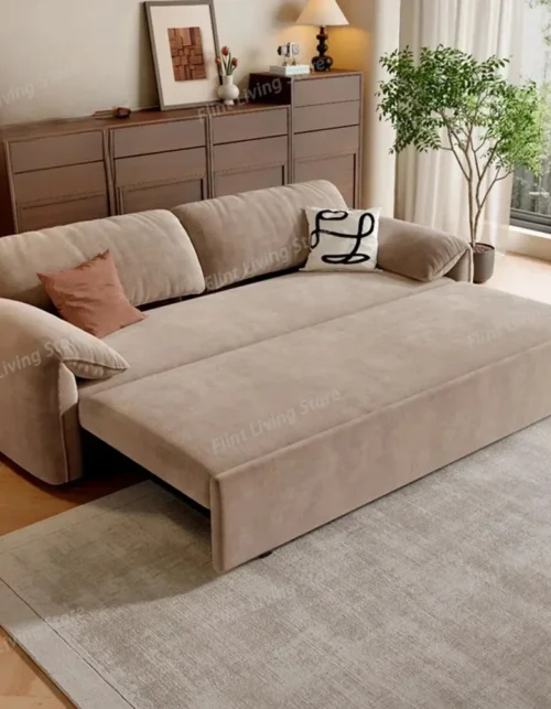 Sofá Cama Multifuncional Extensible, Diseño Nórdico Elegante, Perfecto para Sala de Estar o Loft, Sofá Cama Convertible Cómodo