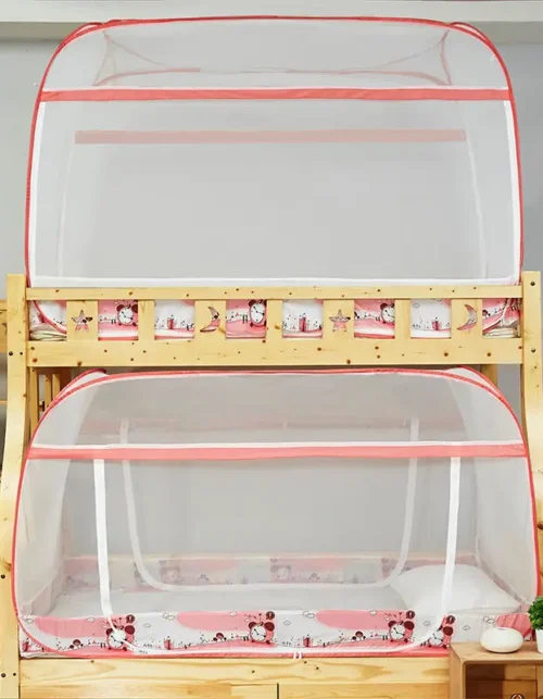 Installation-free Foldable Mosquito Net Student Dormitory Bunk Bed Mosquito Net Big Space Three-door Yurt Mosquito Net