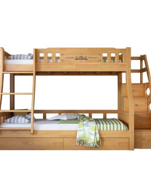 All solid wood two-layer children's bed High and low bunk double bed Upper and lower beds Adult household double bunk beds