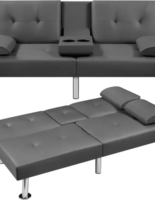 % un sofá cama Convertible, sofá cama ajustable, moderno sillón reclinable de piel sintética para el hogar, sofá de dos plazas Reversible, sofá cama plegable para invitados
