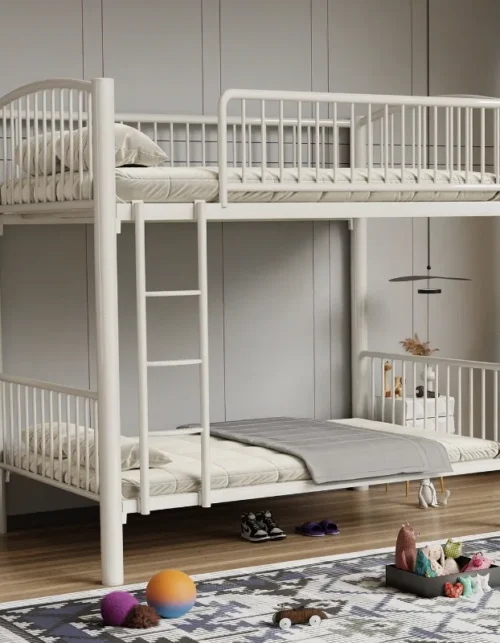 Duplex dual-purpose elevated bed wrought iron bunk bed adult new upper and lower iron frame bed dormitory iron