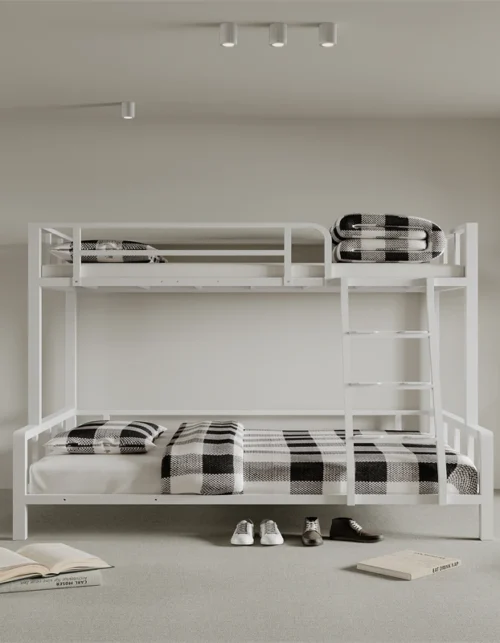-For Dormitory Metal Bunk Bed School Metal Bed Frame With Ladder School Furniture Adult Kids Metal Bed&