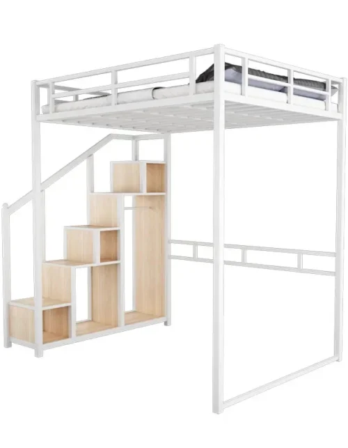 2026 Bedroom furniture Bunk Bed Commercial Steel Double Decker Loft Bunk Bed for Adults and Students Metal Beds