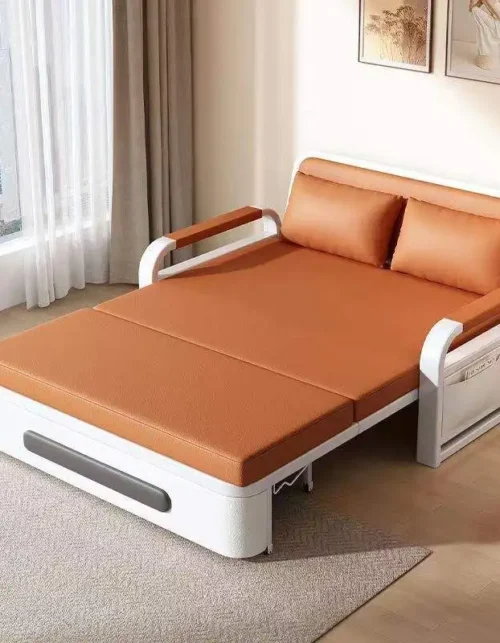 Sofá cama doble moderno en forma de L con almacenamiento, multifuncional, extraíble, mueble de sala de estar de estilo moderno