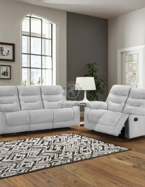 Sofá reclinable manual 3+2, sillones reclinables de tela de chenilla, sofá de movimiento de diseño moderno blanco simple