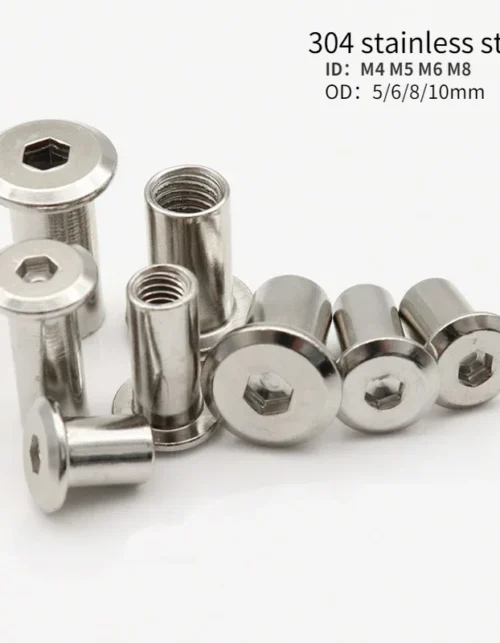 30pc M4 M5 M6 M8 304steel Hex Socket Splint T-shaped Nuts Butt Knock Lock Screw Connector for Bunk Bed Cots Furniture Connecting