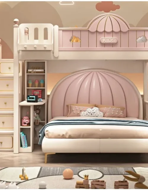 Solid Wood Children's Bed, Bunk Bed, Princess Castle Bed
