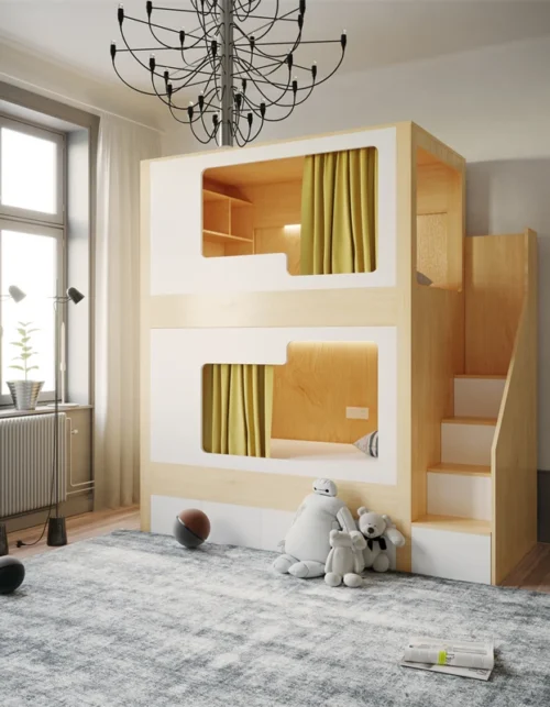 Free 3D Design Service Customizable Metal Frame Capsule Bunk Bed With Upper And Lower Spaces For Hotel School Or Bedroom Use