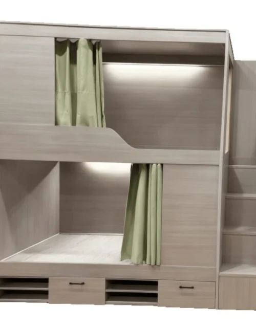 Space capsule upper and lower beds upper and lower bunk beds Youth Hostel Homestay Apartment Solid wood bed