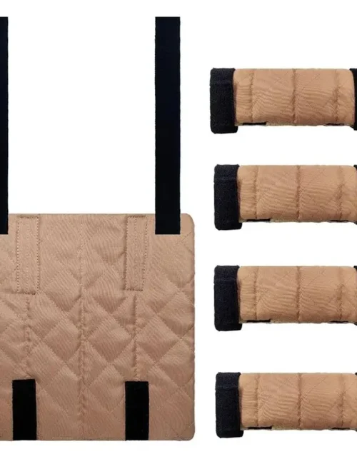 【FLASH DEAL】Adjustable Strap Soft Foot Comfort Mat 4PC Quiltied Bunk Bed Ladder Pads, 10" X 10" Thick, For Dorm Room For Pain Re