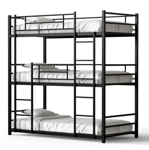 Cheap Modern Strong Metal Triple Bunk Bed for 3 People 3 Layers