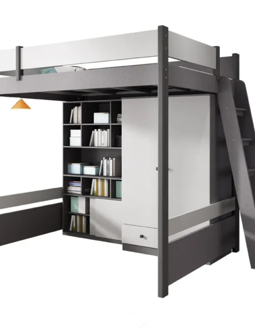 Upper bed, lower table combination bed, bunk bed for adults and children, integrated desk with bunk bed, two-tier loft bed