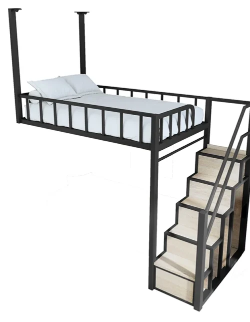 Upper bed and lower table, e-sports room, loft wrought iron raised bed, bed under bed, wardrobe, bunk bed, hanging bed