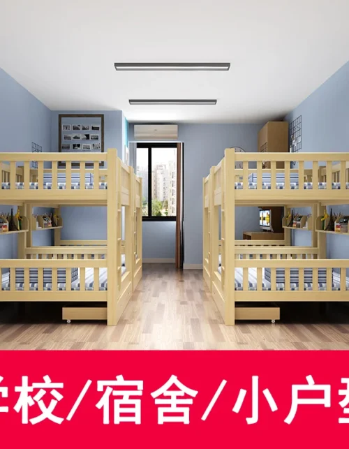 Full solid wood bed Children's bed Bunk bed Student two-layer high and low   Bunk Adult adult Mother