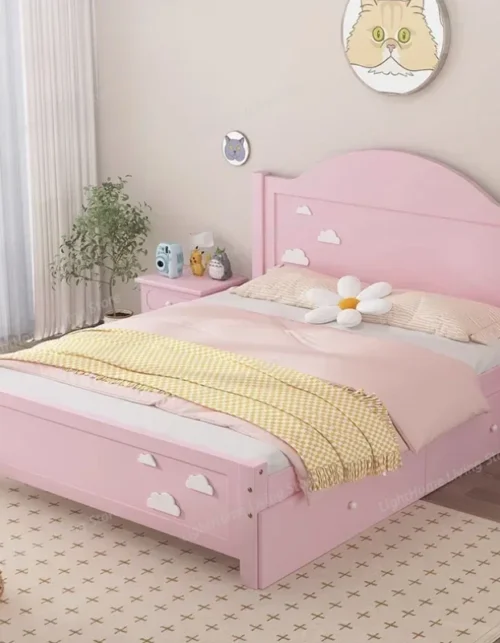 Postmodern Boys Girls Bed Kids Modern Princess Space Saving Children Beds Single Loft Italian Camas De Casal Hotel Furniture