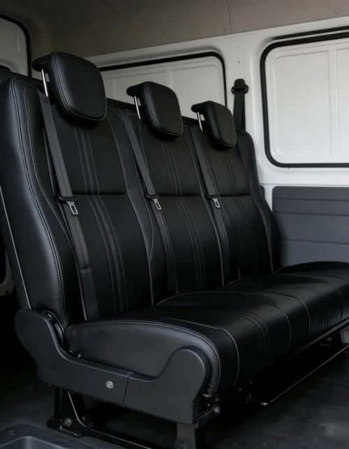 Asiento de Sofá Cama Plegable con Colores Personalizables – Asiento Ajustable y Duradero de Cuero PU para Conversión de Furgonetas