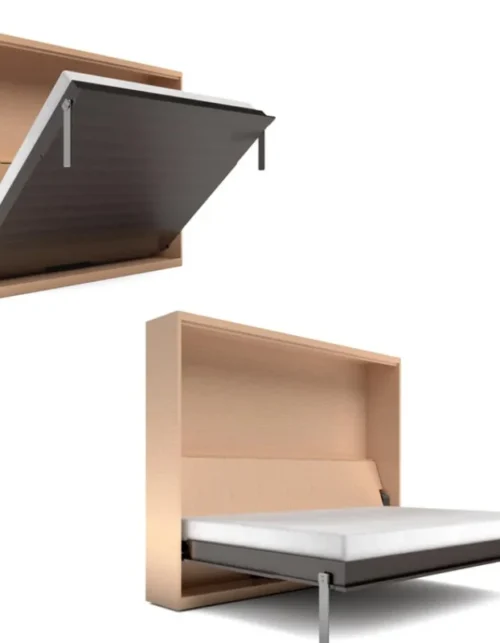 Cama Murphy con cinco accesorios, cama plegable invisible de hierro, gabinete de pared multifunción con sistema de volteo dinámico, cama oculta en la pared.