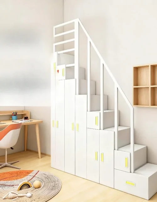 Solid wood step cabinet single sale bunk bed attic staircase cabinet household drawer storage climbing stair cabinet custom ladd