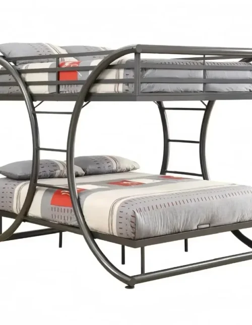 Estructura de Cama Metálica de Acero Resistente, Literas para 2 Personas, Muebles para Apartamentos de Adultos, Dormitorios, Habitaciones Tipo Loft
