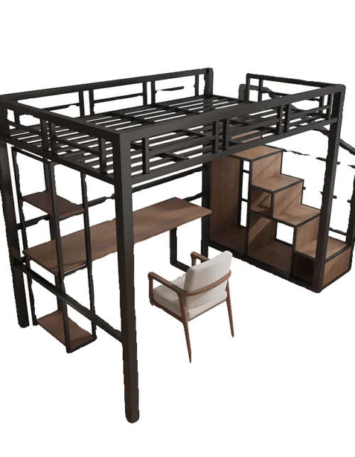Combination bed Household metal loft bed Duplex second floor elevated bed sheet Upper bunk suspended