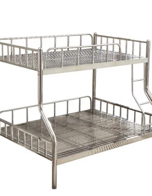 Luxury Modern Stainless Steel Bunk Bed Factory Direct Foldable Apartment Bedroom School Dormitory Hotel Hospital High Standard