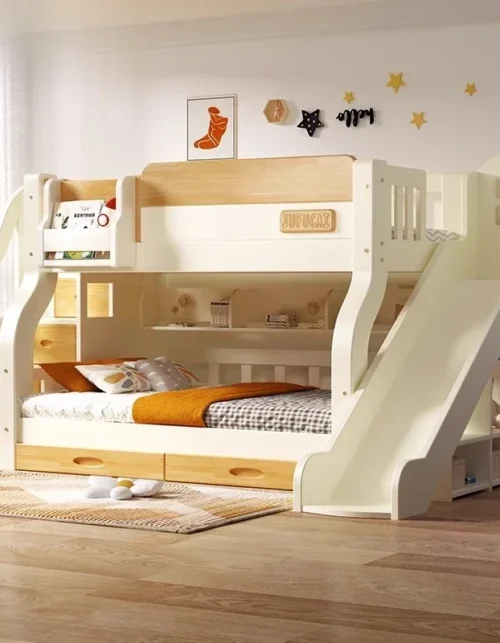 Loft Double Bed With Stairs Frame Headboards King Size Drawer Storage Bunk Beds Kids Children Queen Adult Bedroom Furniture Sets