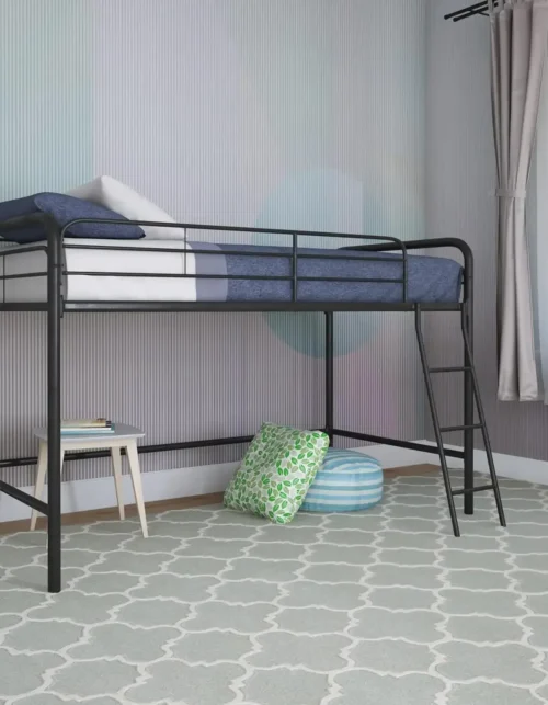 #For Jett Junior Twin/Full Metal Loft Bed, Black (pack of 1)&