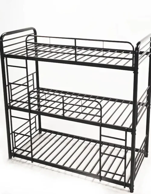 Factory Price Triple Bunk Bed Trundle Space-Saving Metal Design Extendable Foldable Features for Kids Adults Small Apartments