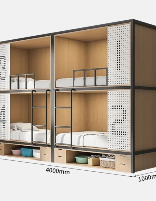 Factory Direct Supply Wooden Apartment Bunk Beds for Youth Low Capsule Hostel & Game Hotel Furniture