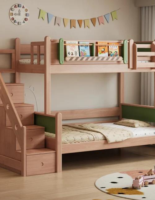 Full solid wood bunk bed Two-layer upper and lower beds Adult small apartment Children's shelf bed