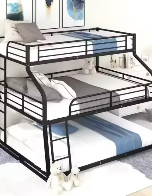 &*High Quality Heavy Duty 3-Layer Triple Metal Bunk Bed Foldable King Size for Adults and Kids for Bedrooms Warehouses Hotels